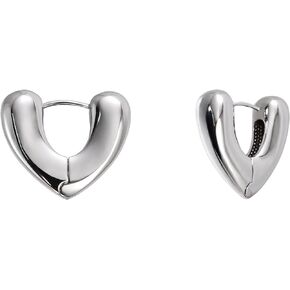 Cute Heart Earrings Yellow Gold Plated Earrings for Women Girls Huggie Fashion Earrings