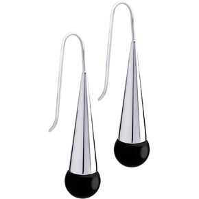 555Jewelry Stainless Steel Drop Turquoise/Pearl/Onyx Boho Cone Earrings for Women