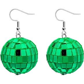 Disco Ball Earrings for Women Unique 60s 70s 80S Colorful Punk Mirror Ball Earrings Rave Earrings Big Disco Ball Earring Disco Dance Party Music Costume Outfit Halloween Jewelry Accessories Large Disco Ball Earrings