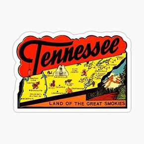 STICKY DUDE | Tennessee USA State Solid Sticker Vinyl Waterproof 5" | Yeti Cup Cooler Box Decal Car Laptop Wall Window Bumper