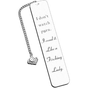 Bookmarks for Women Retirement Gift for Woman Smutty Book Lovers Gifts Metal Bookmark Presents for Book Lovers Book Accessories Cool Gifts for College Guys Funny Gifts I Don't Watch P rn I Read It