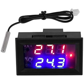 Temperature Controller, 12V Digital Display Microcomputer Thermostat Temperature Controller Switch Household Thermostats Fan Controller with Sensor