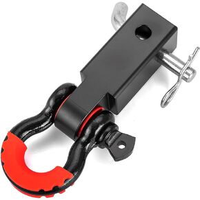 Wsays Universal 2" Shackle Hitch Receiver with 3/4" D-Ring Shackle, 7/8" Locking Pin Compatible with 2 inch Hitch receivers for UTV ATV SUV Truck