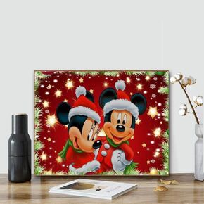 ACENGXI Christmas Paint by Numbers Christmas Paint by Numbers Disney Paint by Numbers Mickey Mouse Acrylic Painting Home Decor Christmas Disney Mickey Paint by Numbers Mickey for Adults Kids 16x20In in Kuwait