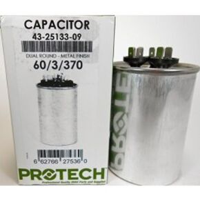 43-26261-31 -Rheem OEM Round Replacement Dual Run Capacitor 60 + 3 UF/MFD 370 Volt
