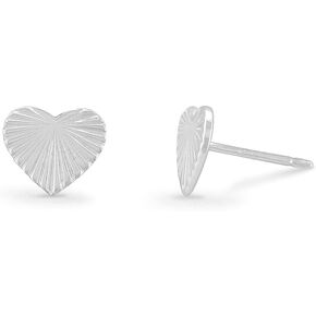 Boma Jewelry Sterling Silver Heart Burst Textured Stud Earrings