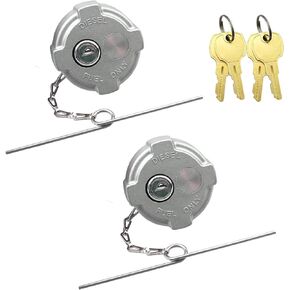 2 1/4" Locking Diesel Fuel Cap Compatible with Ford 650/750 Reefer/International MD Semi Trucks Fuel Caps,Replace FTA-C02 FTA-N-04 FTA-N6-16 FTA-N-73,With Rubber Seal Ring Safety Chain and 2 Key
