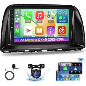 [8 Core 4+64G] Android 13 Car Radio for Mazda CX-5 2012-2015 - Wireless Carplay and Android Auto - 9 Inch 1280 * 720 IPS Touchscreen Car Stereo with DSP 32EQ / GPS/WiFi + AHD Backup Camera