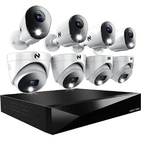 Night Owl 2-Way Audio 20 Channel DVR Video Home Security Camera System with 12 (2 Bullet 10 Dome) Wired 4K HD Indoor/Outdoor Deterrence Cameras and 2TB Hard Drive (2 Bullet/10 Dome - 20 Channel)