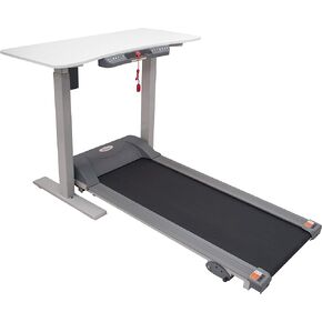 Sunny Health & Fitness Treadmill with Detachable Automated Desk - SF-TD7884,Black/White