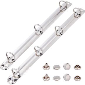 GORGECRAFT 2Pcs Metal A4 Size 3-Ring 4-Ring Binder Mechanism Replacement Loose Leaf Book Binder Hinged Clamp kit D-Rings Leaf Binding Spines Combs for Organizers DIY Planners School Office Document