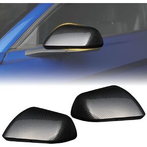 Side Rear View Mirror Cover Decoration Kit Compatible with Ford Mustang 2015 2016 2017 2018 2019 2020 2021 2022, Mustang Accessories Carbon Fiber Rearview Mirror Trim, 2pcs