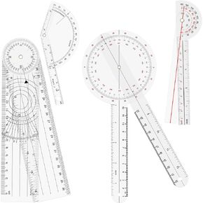 OIIKI, 5 Piece Physical Therapy Set, Including 12/8/6 inch Goniometer, Taylor Hammer, Tape Measure