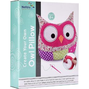 Amazaque Owl Stuffed Pillow - Squishy Super Soft Plush Owl -Huggable Plushies Stuffed Owls Toy - DIY Sewing Craft Plush Animal Pillow Kit - Owl Plush Birthday Surprise Gifts for Boy and Girls,