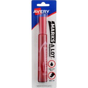 Avery Marks-A-Lot Permanent Marker, Chisel Point, Red 1 ea
