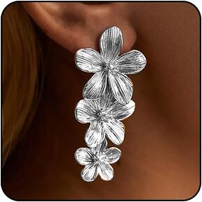Flower Earrings for Women Big Statement Earrings for Women Floral Earrings Daisy Earrings Pink Gold Silver Orange Black White Flower Stud Earrings Summer Spring Fancy Earrings