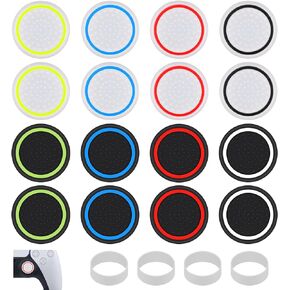 20pcs Controller Thumb Grips for PS5/4, Anti-Slip Thumbstick Grip Cover with Precision Rings Silicone Thum bstick Joystick Grip Caps Controller Assist for PS4