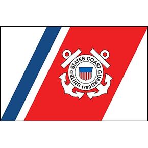 Semper Peratus Flag Sticker (Coast Guard Logo Insignia Bumper Emblem USCG us u.s. Vinyl Decal (3 x 5 inch)