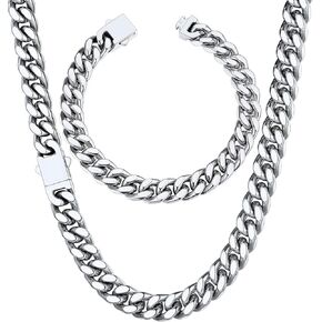 ChainsHouse 9 مم 22 بوصة قلادة سلسلة كوبية للرجال 21 سم in Kuwait