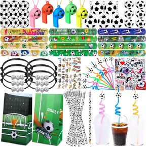 232Pcs Soccer Party Favors, Soccer Party Supplies for Kids, Soccer Theme Birthday Party Decoration for Soccer Carnival Prizes, Pinata Filler Soccer Goodies Bag Fillers Stuffers