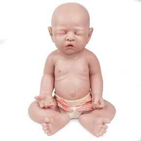 Vollence 18 inch Full Silicone Baby Doll That Look Real,Eyes Closed Reborn Baby Doll,Real Baby Doll,Lifelike Baby Dolls - Girl