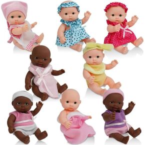 Mire & Mire Baby Doll Set | Set of 8, 5" Small Toy |Nursery Playset | Mini Baby Dolls for Girls Toddlers and Kids 3+…