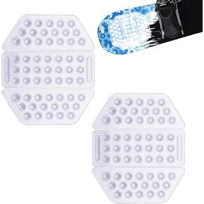SAVITA 6pcs Snowboard Stomp Pads, Clear Snowboard Grip Stomp Pad Anti Skidding Self Adhesive Spike Stomp Pad Provides Extra Grip for Snowboarding Men Women