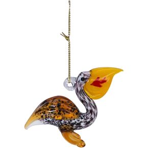 Beachcombers Glass Pelican with Fish Christmas Xmas Ornament Multi