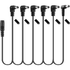 Mr.Power Daisy Chain 1 to 6 Way Cable Guitar Effects Pedal Accessories Multi-Plug Power Supply Cord for 9V DC Adapter Plug (6 Way Cable)