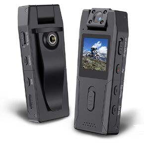 Body Camera with 180° Rotating Lens, HD 1080P Mini Portable Body Cam with Night Vision, Video and Audio Recording, Wearable Smart Camcorder for Law Enforcement