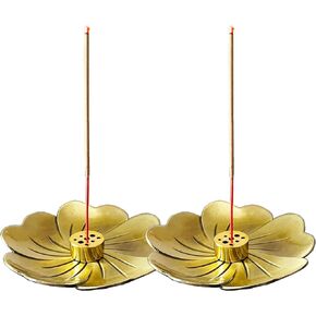 Incense Holder for Sticks Cherry Blossom Shape Japanese Incense Holder 9 Incense Holes with Detachable Ash Catcher Pack of 2