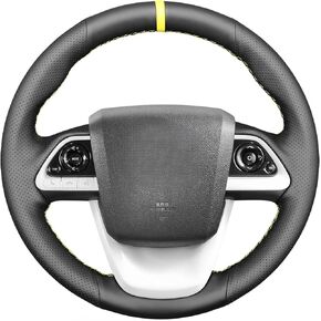 MEWANT Black Microfiber Leather Steering Wheel Cover for Toyota Prius 4 2016-2022 / Prius Prime 2017-2022 / Mirai 2016-2018