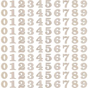 100PCS 0.6inch Natural Wooden Numbers Mixed Wooden 0-9 Numbers Mini Unfinished Wooden Numbers for Homemade Arts DIY Project