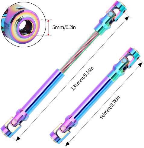 GLOBACT Colorful RC Drive Shaft Stainless Steel Driveshaft for Axial SCX10 TRX4 LCG Chassis Build 1/10 RC Crawler Upgrade Parts (60-76mm) in Saudi Arabia