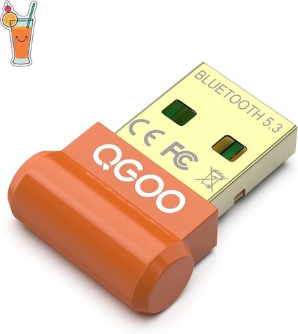 USB Bluetooth Adapter for PC - QGOO Bluetooth Dongle 5.3 EDR, Wireless Bluetooth Receiver for Desktop Computer Laptop Bluetooth Windows 8.1/10/11（orange-189） in Saudi Arabia