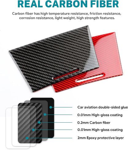 AIRSPEED for Acura ILX 2013-2022 Center Console Storage Box Panel Cover Carbon Fiber Interior Trim Accessories, Black in Saudi Arabia