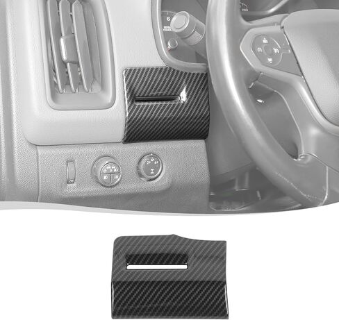 Voodola لسيارة Chevy Colorado Center Console غطاء لوحة جانبية للقيادة متوافق مع شيفروليه كولورادو GMC Canyon 2014-2022 (ألياف الكربون الأسود، ABS) in Saudi Arabia
