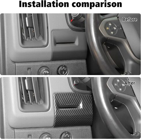 Voodola لسيارة Chevy Colorado Center Console غطاء لوحة جانبية للقيادة متوافق مع شيفروليه كولورادو GMC Canyon 2014-2022 (ألياف الكربون الأسود، ABS) in Saudi Arabia