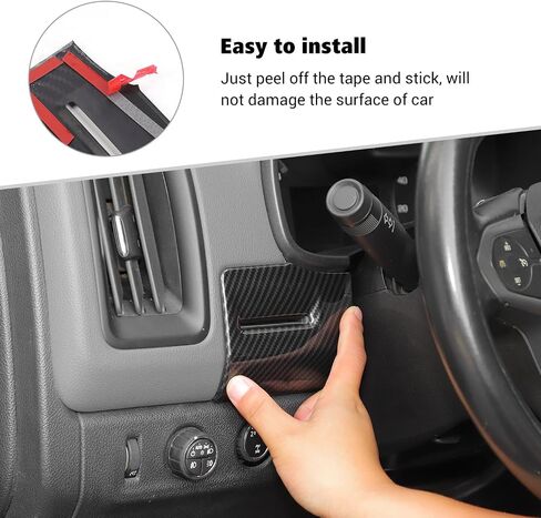 Voodola لسيارة Chevy Colorado Center Console غطاء لوحة جانبية للقيادة متوافق مع شيفروليه كولورادو GMC Canyon 2014-2022 (ألياف الكربون الأسود، ABS) in Saudi Arabia