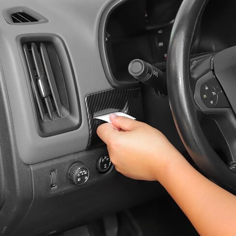 Voodola لسيارة Chevy Colorado Center Console غطاء لوحة جانبية للقيادة متوافق مع شيفروليه كولورادو GMC Canyon 2014-2022 (ألياف الكربون الأسود، ABS) in Saudi Arabia
