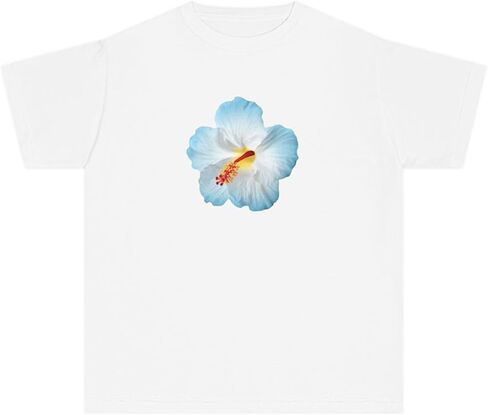 Women Y2K Aesthetic Graphic Baby Tees Short Sleeve Crewneck Fitted Crop Tops Teen Girl Summer Vintage White T Shirt in Saudi Arabia