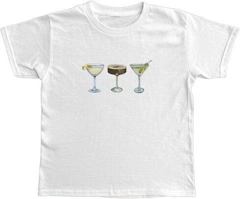 Women Y2K Aesthetic Graphic Baby Tees Short Sleeve Crewneck Fitted Crop Tops Teen Girl Summer Vintage White T Shirt in Saudi Arabia