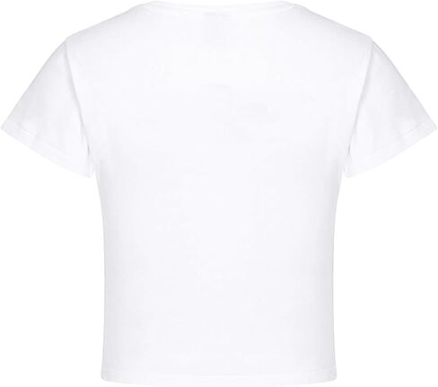 Women Y2K Aesthetic Graphic Baby Tees Short Sleeve Crewneck Fitted Crop Tops Teen Girl Summer Vintage White T Shirt in Saudi Arabia