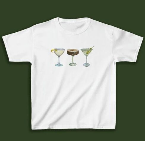 Women Y2K Aesthetic Graphic Baby Tees Short Sleeve Crewneck Fitted Crop Tops Teen Girl Summer Vintage White T Shirt in Saudi Arabia
