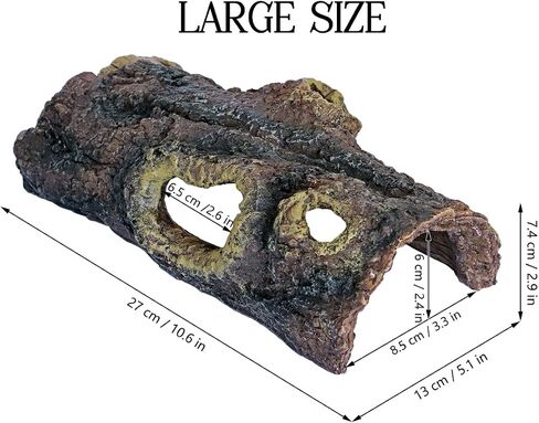 Reptile Hides Resin Hollow Tree Trunk,Reptile Tree Bark Trunk Habitats Decor - Hideout Caves, Great for Lizards,Snakes,Turtles,Geckos,Frogs,Amphibians,Small Animals - Large Size in Saudi Arabia