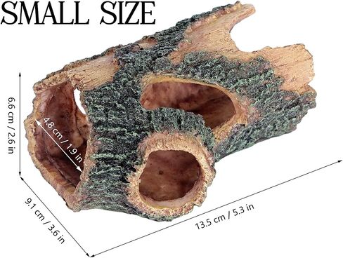 Reptile Hides Resin Hollow Tree Trunk,Reptile Tree Bark Trunk Habitats Decor,Log Resin Hollow Tree Trunk hideout for Reptile and Amphibians,great for reptiles,Lizards,Fish,Terrariums,Snake- Small Size in Saudi Arabia