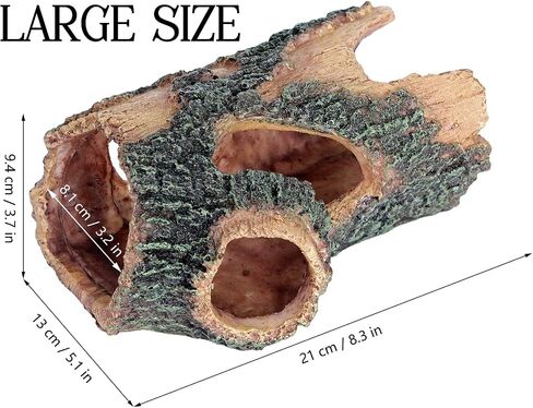 Reptile Hides Resin Hollow Tree Trunk,Reptile Tree Bark Trunk Habitats Decor,Log Resin Hollow Tree Trunk hideout for Reptile and Amphibians,great for reptiles,Lizards,Fish,Terrariums,Snake- Small Size in Saudi Arabia