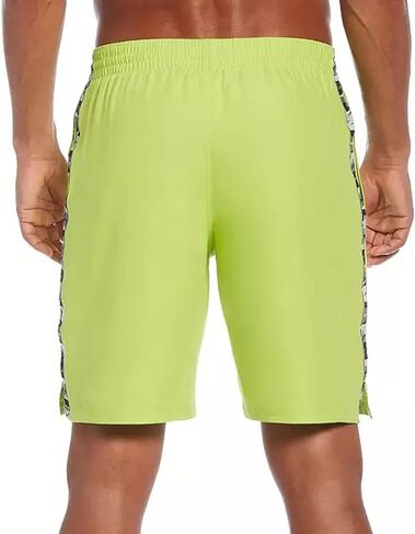 Nike Swim Men's Logo Tape 9" Volley Shorts, Atomic Green/Black-White, Small in Saudi Arabia