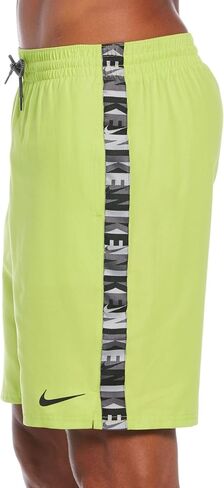 Nike Swim Men's Logo Tape 9" Volley Shorts, Atomic Green/Black-White, Small in Saudi Arabia