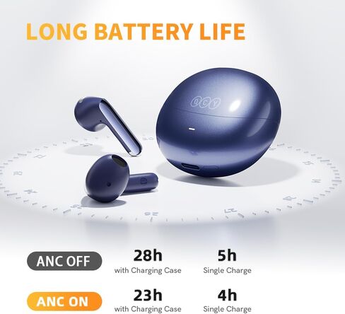 سماعات أذن QCY AilyBuds PRO+ اللاسلكية المتكيفة مع خاصية إلغاء الضوضاء النشطة، سماعات أذن لاسلكية LDAC&Hi-Res مدمجة في 6 ميكروفونات، اتصال متعدد النقاط، مقاومة للماء IPX5، سماعات بلوتوث 5.3 in Kuwait